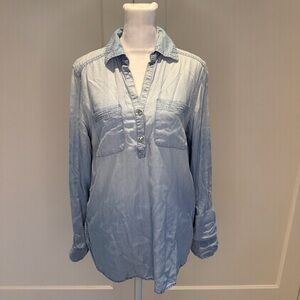 New York & Company Soho Light Blue Denim Top